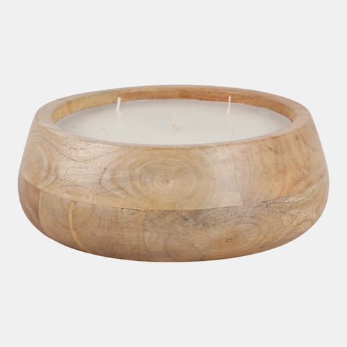 Sagebrook Home 9" 20 Oz Vanilla Modern Wood Bowl Candle Blonde Wishlist Create New
