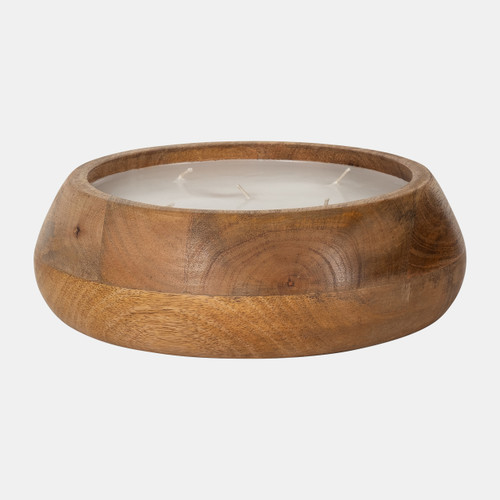 Sagebrook Home 9" 20 Oz Vanilla Modern Wood Bowl Candle Natural Wishlist Create New