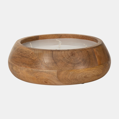 sagebrook home 9" 20 Oz Vanilla Modern Wood Bowl Candle Natural Wishlist Create New
