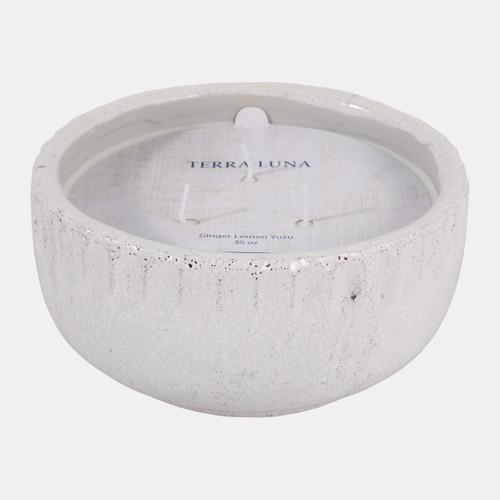 sagebrook home 9" 35 Oz Ginger Lemon Yuzu Candle White Crackle Wishlist Create New
