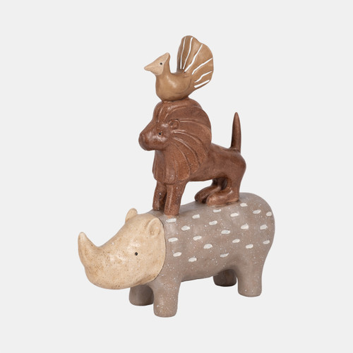 Sagebrook Home 9" Animal Pyramid Multi Wishlist Create New