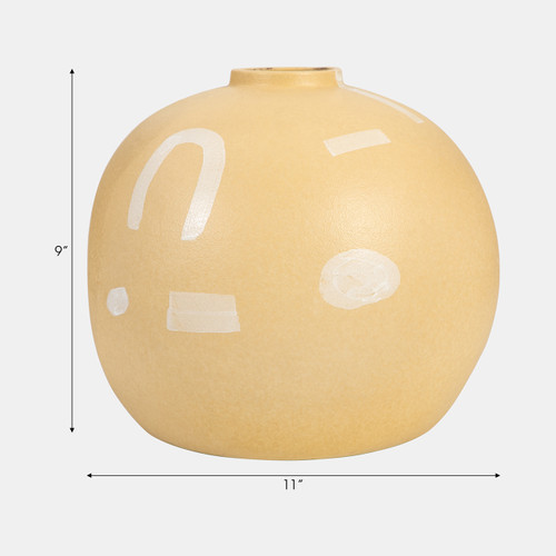 Sagebrook Home 9" Aztec Vase Mustard Wishlist Create New