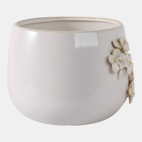 Sagebrook Home 9" Flower Bunches Applique Planter Ivory Wishlist Create New