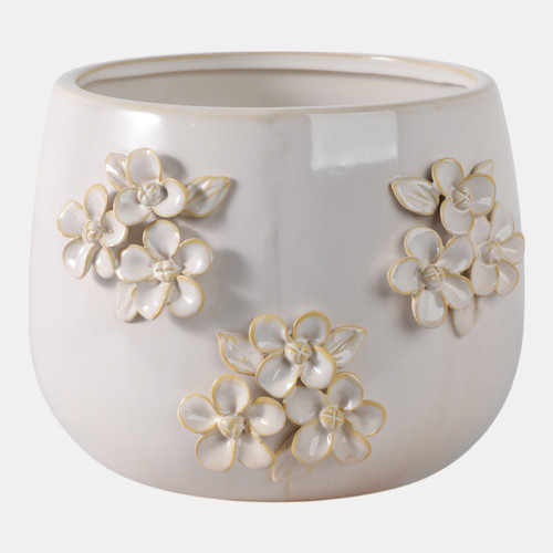 sagebrook home 9" Flower Bunches Applique Planter Ivory Wishlist Create New