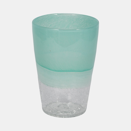 Sagebrook Home 9" Fluted Glass Vase Aqua Haze Wishlist Create New