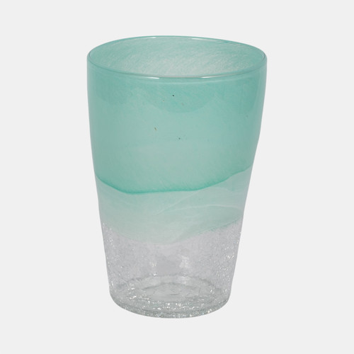sagebrook home 9" Fluted Glass Vase Aqua Haze Wishlist Create New