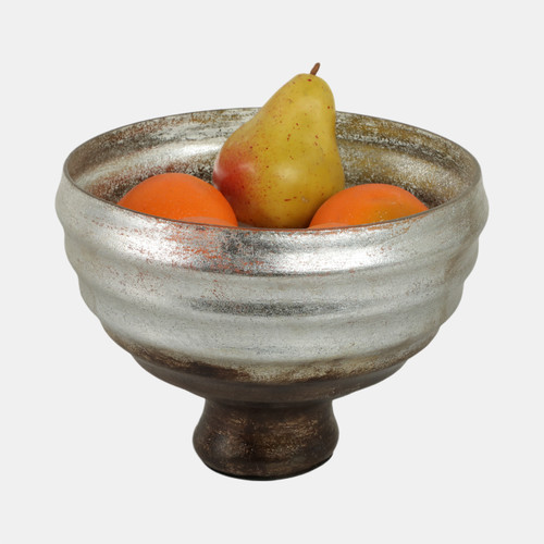 Sagebrook Home 9" Glass Pedestal Bowl Ombre Finish Multi Wishlist Create New