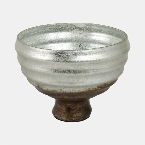 Sagebrook Home 9" Glass Pedestal Bowl Ombre Finish Multi Wishlist Create New