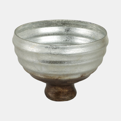 Sagebrook Home 9" Glass Pedestal Bowl Ombre Finish Multi Wishlist Create New