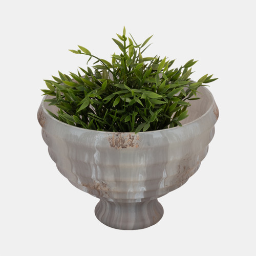 Sagebrook Home 9" Glass Pedestal Bowl Opal Finish Ivory Multi Wishlist Create New