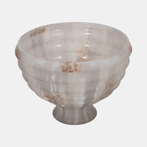 sagebrook home 9" Glass Pedestal Bowl Opal Finish Ivory Multi Wishlist Create New