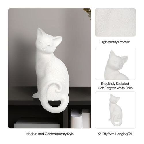 Sagebrook Home 9" Kitty With Hanging Tail White Wishlist Create New