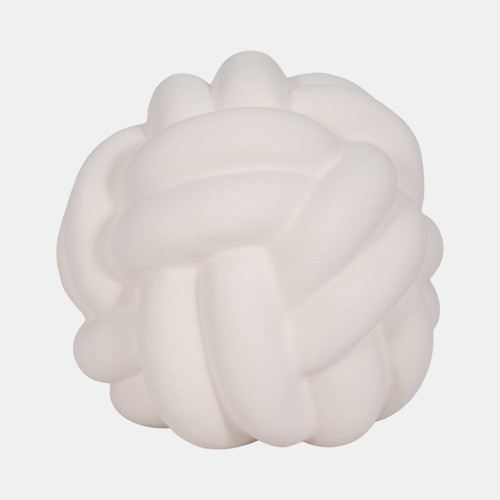 Sagebrook Home 9" Knot Orb Rough Texture White Wishlist Create New