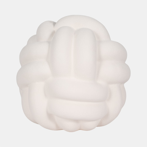 sagebrook home 9" Knot Orb Rough Texture White Wishlist Create New