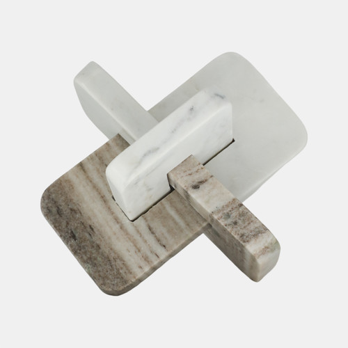 Sagebrook Home 9" Onyx & White Marble Knot White/tan Wishlist Create New