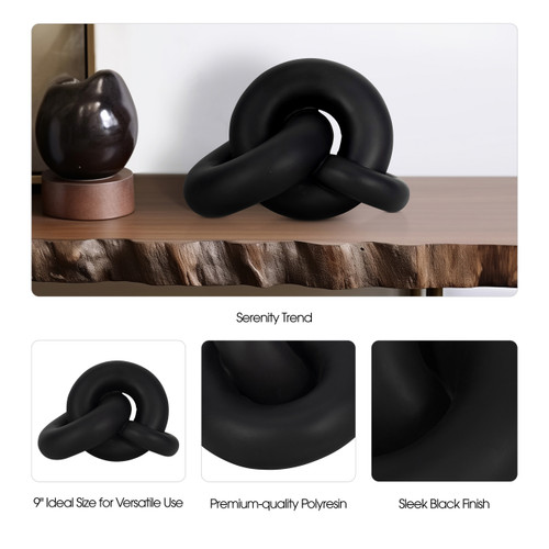 Sagebrook Home 9" Resin Knot Decor Black Wishlist Create New