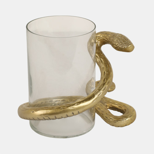 Sagebrook Home 9" Snake Around Pillar Holder Gold Wishlist Create New