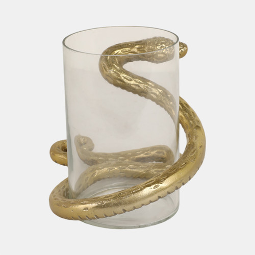 Sagebrook Home 9" Snake Around Pillar Holder Gold Wishlist Create New