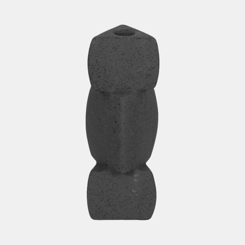 Sagebrook Home 9" Stacked Objects Taper Holder Sand Glaze Black Wishlist Create New
