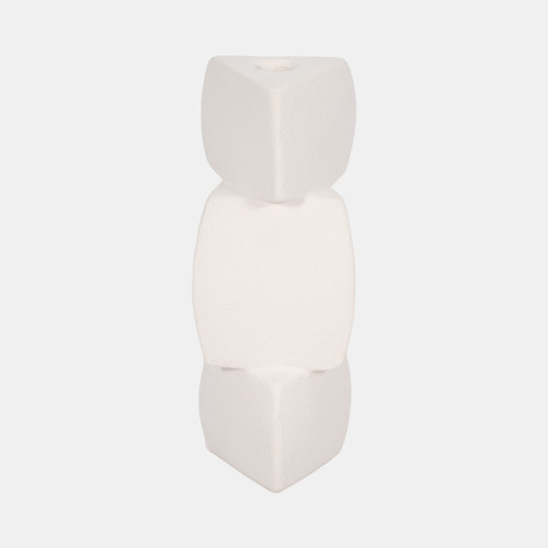 sagebrook home 9" Stacked Objects Taper Holder Sand Glaze White Wishlist Create New