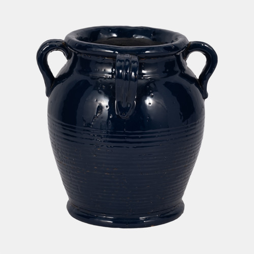 Sagebrook Home 9" Vase With Handles Navy Blue Wishlist Create New