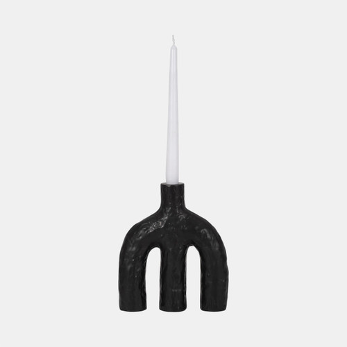 Sagebrook Home 9" Volcano Texture Double Arched Taper Holder Bla Wishlist Create New