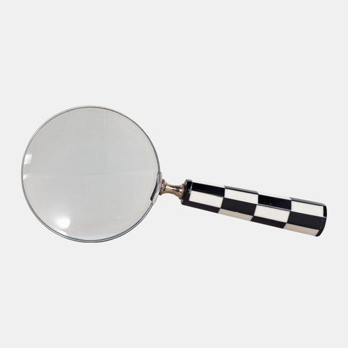 Sagebrook Home 9x4" Geo Handle Magnifying Glass Black/white Wishlist Create New