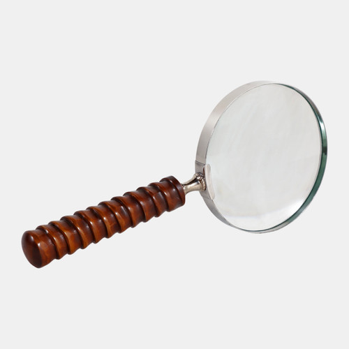 Sagebrook Home 9x4" Ridged Handle Magnifying Glass Brown Wishlist Create New