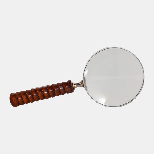 sagebrook home 9x4" Ridged Handle Magnifying Glass Brown Wishlist Create New