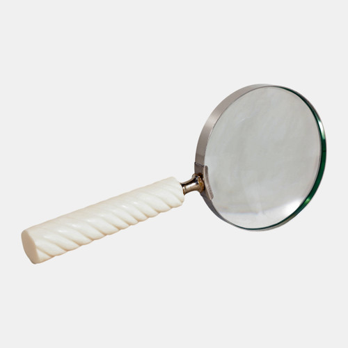 Sagebrook Home 9x4" Ridged Handle Magnifying Glass Ivory Wishlist Create New