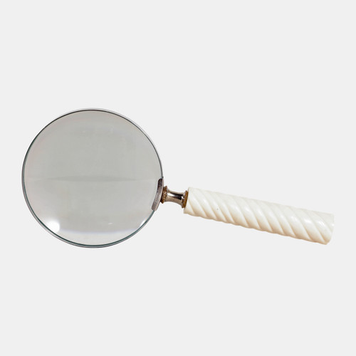 Sagebrook Home 9x4" Ridged Handle Magnifying Glass Ivory Wishlist Create New