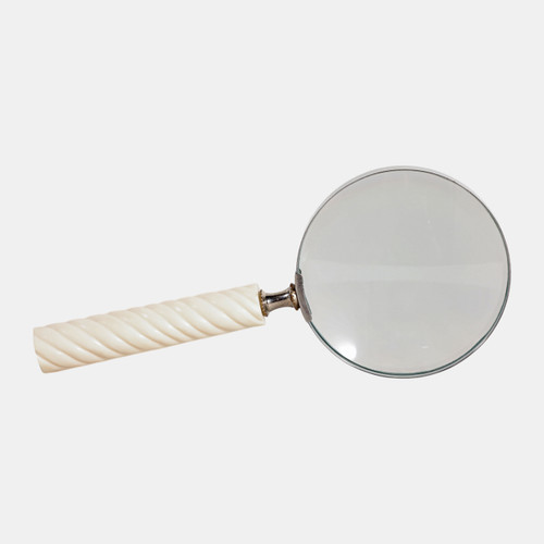 sagebrook home 9x4" Ridged Handle Magnifying Glass Ivory Wishlist Create New