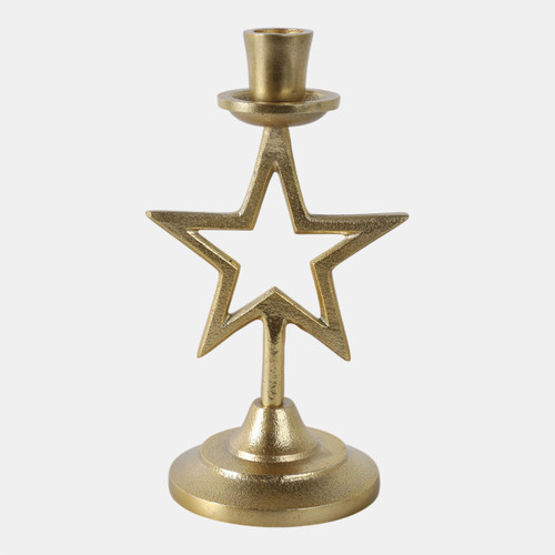 Sagebrook Home 9x5" Star Taper Holder Gold Wishlist Create New
