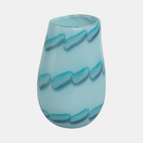 Sagebrook Home 9x6" Bead Pattern Glass Vase Blue Wishlist Create New