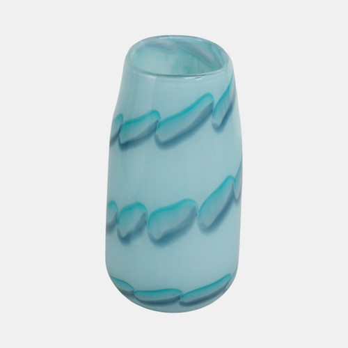 Sagebrook Home 9x6" Bead Pattern Glass Vase Blue Wishlist Create New