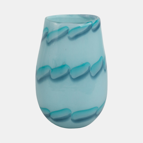 sagebrook home 9x6" Bead Pattern Glass Vase Blue Wishlist Create New