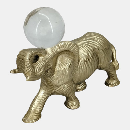 Sagebrook Home 9x6" Elephant W/ Acrylic Ball Gold Wishlist Create New