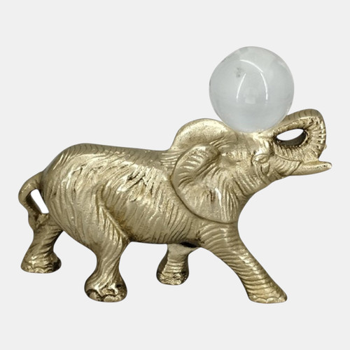 Sagebrook Home 9x6" Elephant W/ Acrylic Ball Gold Wishlist Create New