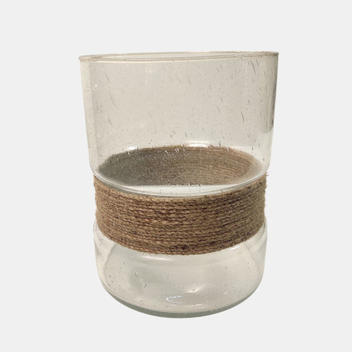 sagebrook home 9x7" Rope & Glass Hurricane Natural/clear Wishlist Create New