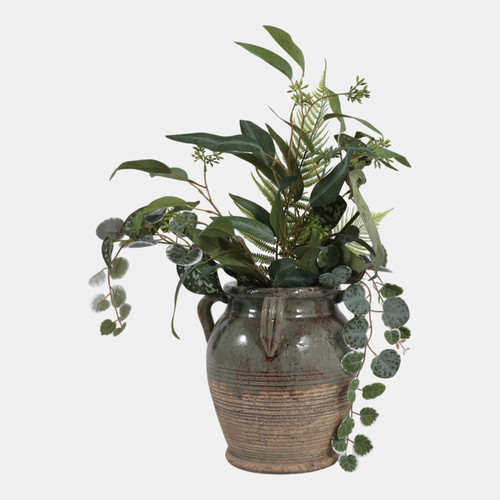 Sagebrook Home 9x8" Vase With Handles Green/brown Wishlist Create New