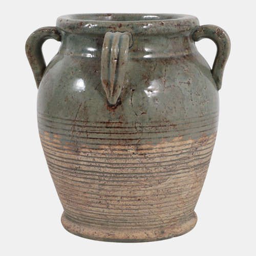 Sagebrook Home 9x8" Vase With Handles Green/brown Wishlist Create New