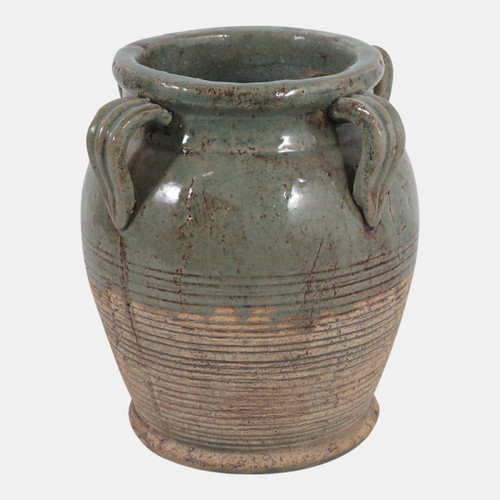 Sagebrook Home 9x8" Vase With Handles Green/brown Wishlist Create New