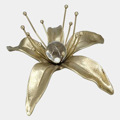 Sagebrook Home 9x9" Flower W/ Acrylic Orb Gold Wishlist Create New