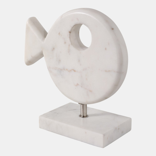 Sagebrook Home 9x9" Marble Fish On Stand White Wishlist Create New