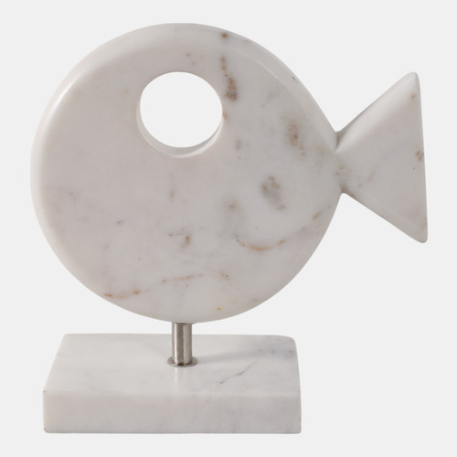 Sagebrook Home 9x9" Marble Fish On Stand White Wishlist Create New