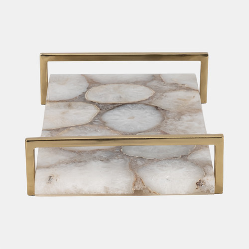 Sagebrook Home Agate 14" Tray W/ Gold Handles Multi Wishlist Create New