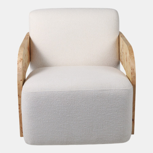 Sagebrook Home Burl Wood Arm Swivel Accent Chair Ivory/tan Wishlist Create New