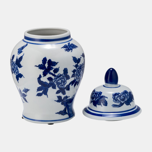 Sagebrook Home Cer 10"h Temple Jar Blue/white Wishlist Create New