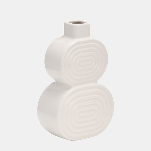 Sagebrook Home Cer 10" Stacked Circles Vase White Wishlist Create New