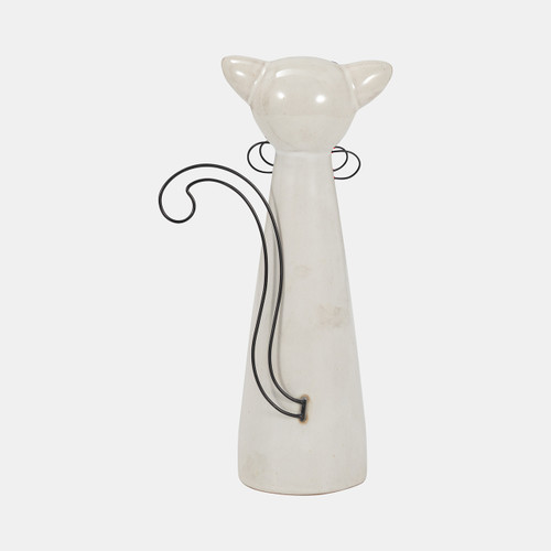 Sagebrook Home Cer 11"h Cat W/ Glasses Beige Wishlist Create New